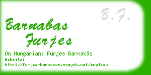 barnabas furjes business card