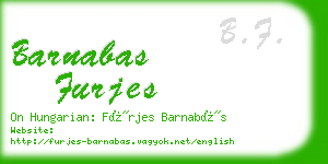 barnabas furjes business card